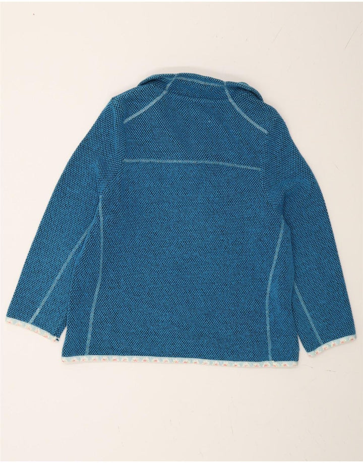 Felpa da donna con collo con zip Weird Fish, maglione, UK 14, grande cotone blu