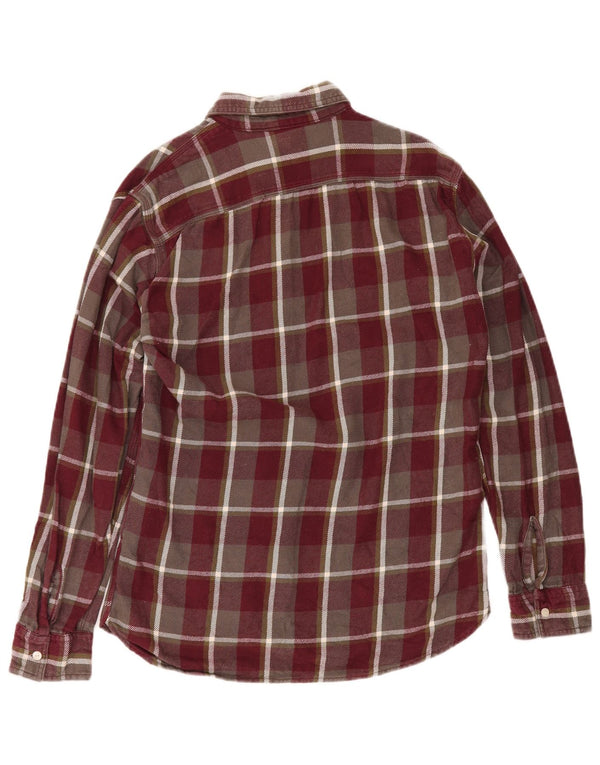 Camicia in flanella da uomo Levi's in cotone a quadri bordeaux medio
