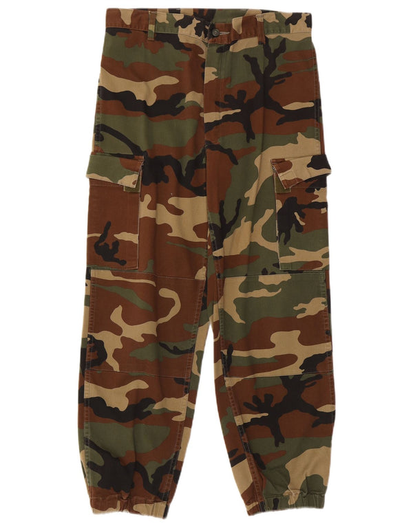 Pantaloni cargo da jogging vintage da uomo W30 L26 mimetici kaki