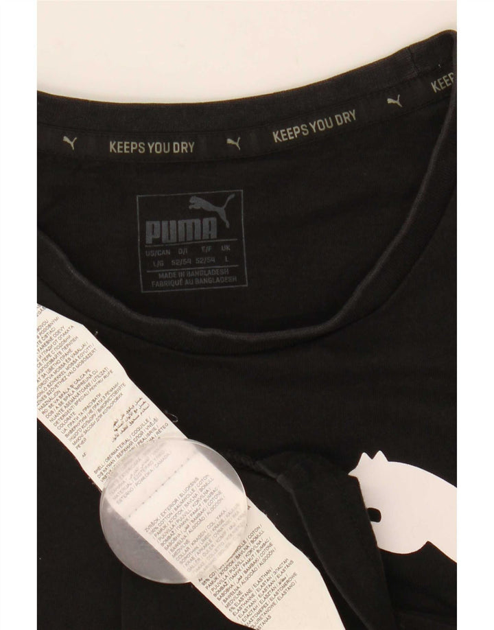 Canotta grafica da uomo Puma grande in cotone nero
