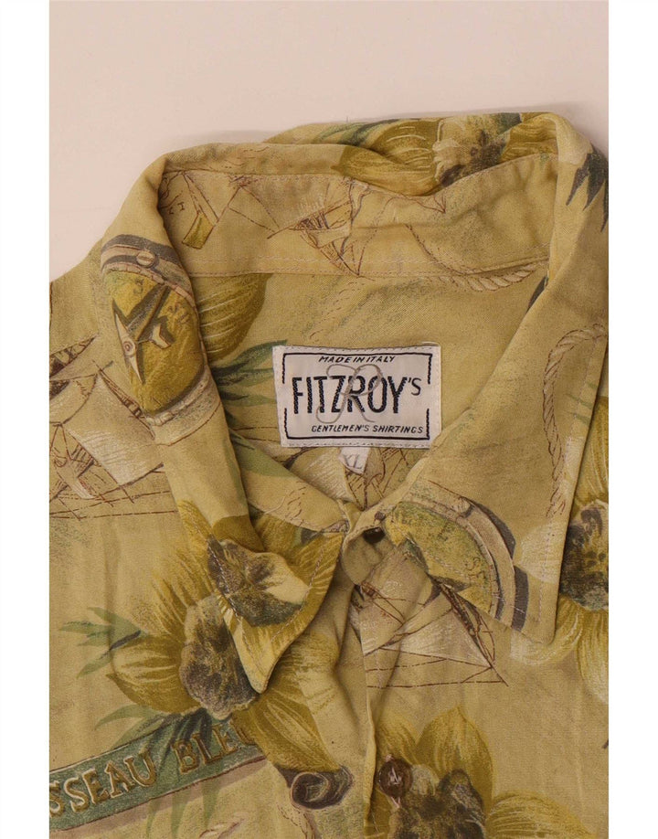 Camicia grafica da uomo Fitzroy XL verde floreale