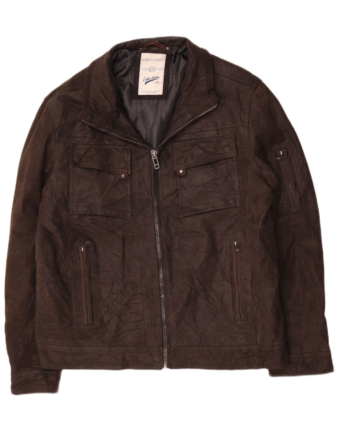 Giacca in pelle da uomo Angelo Litrico UK 42 XL Pelle marrone