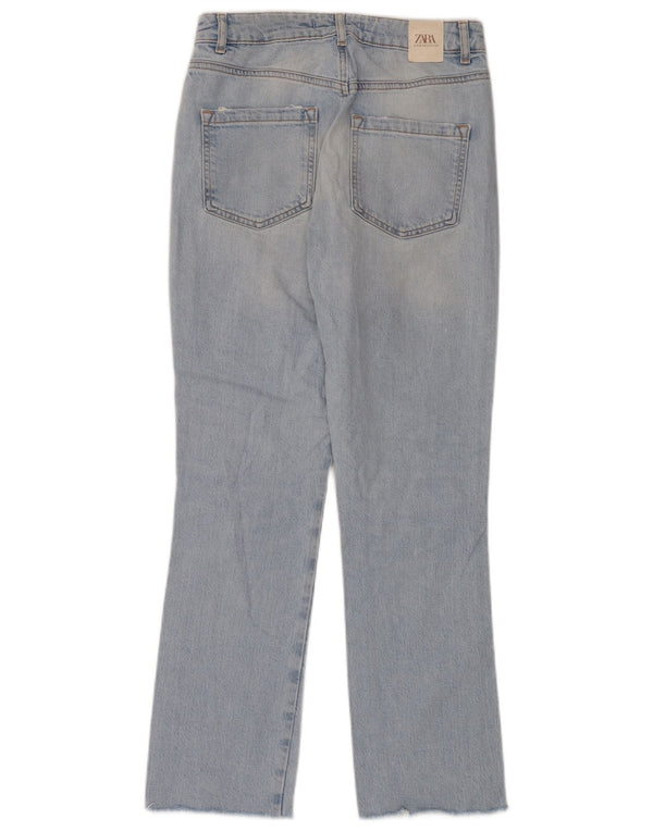 Jeans dritti effetto invecchiato da donna Zara EU 34 2XS W24 L28 cotone blu