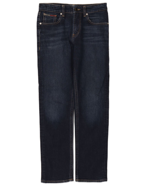 Jeans dritti da uomo Tommy Hilfiger W30 L30 cotone blu navy
