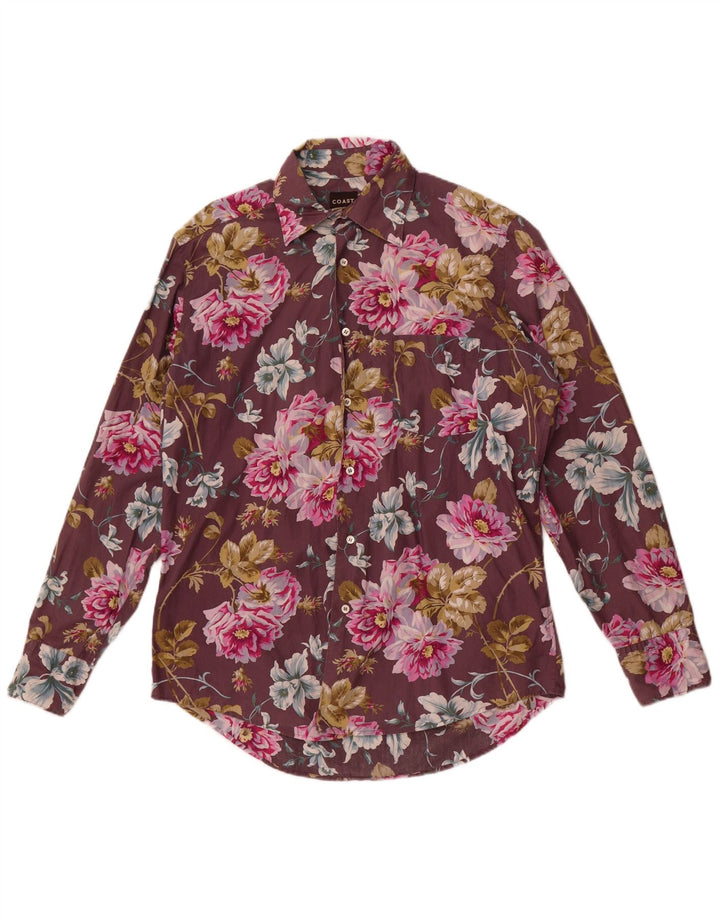 Camicia da uomo Coast XL in cotone floreale bordeaux
