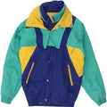 Giacca da sci vintage da uomo con cappuccio UK 38 Colorblock medio multicolore
