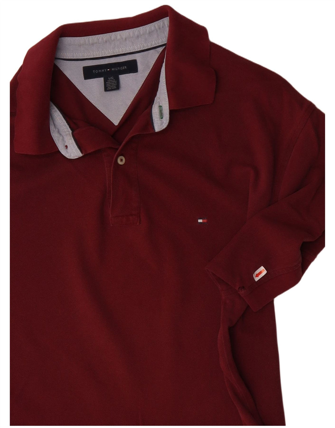 TOMMY HILFIGER Polo da uomo grande in cotone bordeaux