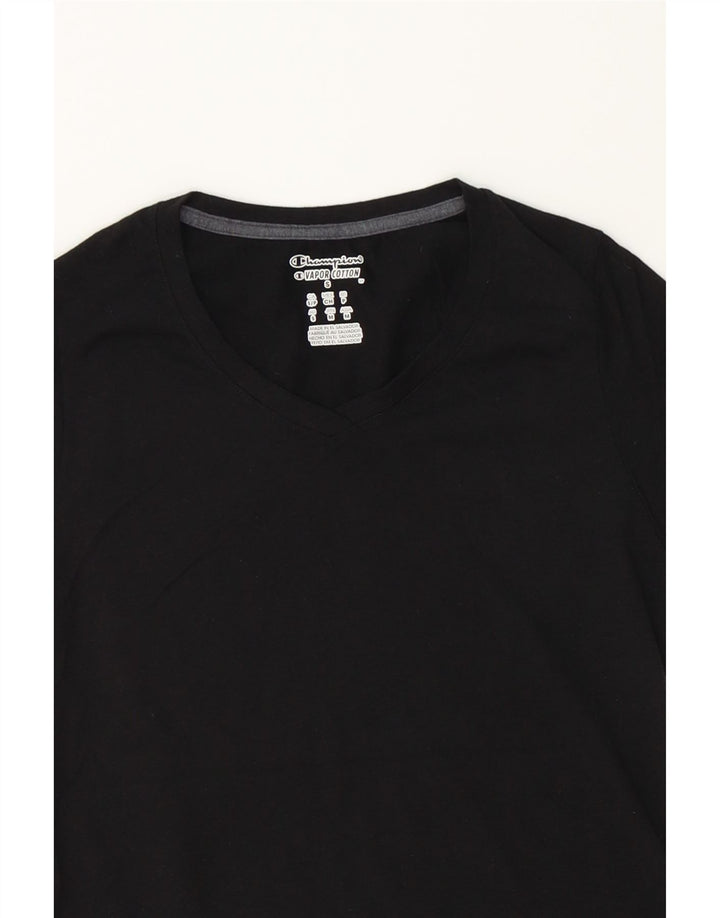 CHAMPION Womens T-Shirt Top UK 10 Small Black Cotton Vintage Champion and Second-Hand Champion from Messina Hembry 