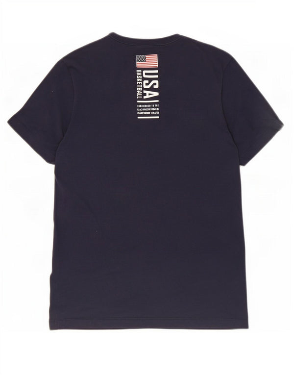 T-shirt grafica da uomo Nike USA Top Small in cotone blu navy