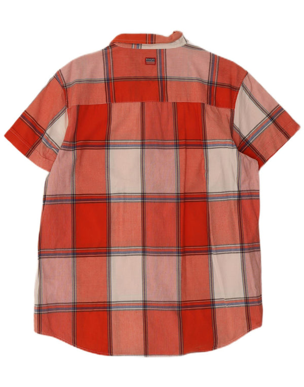 Camicia Wrangler da uomo a maniche corte vestibilità regolare XL in cotone a quadri rossi