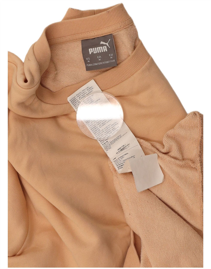 Felpa oversize da donna PUMA, maglione UK 14, cotone giallo medio