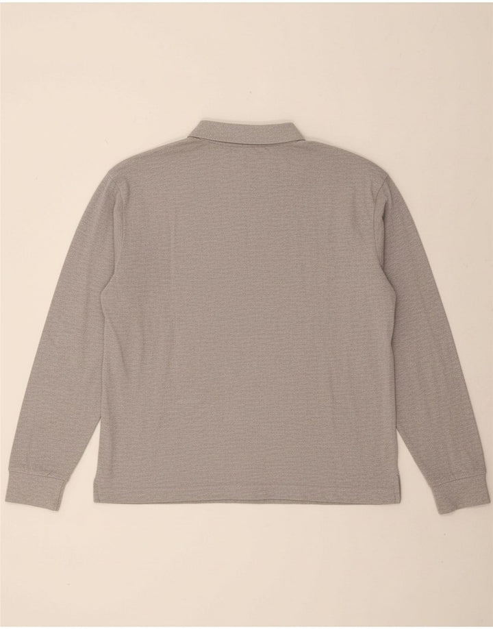 KAPPA Mens Long Sleeve Polo Shirt XL Grey Cotton