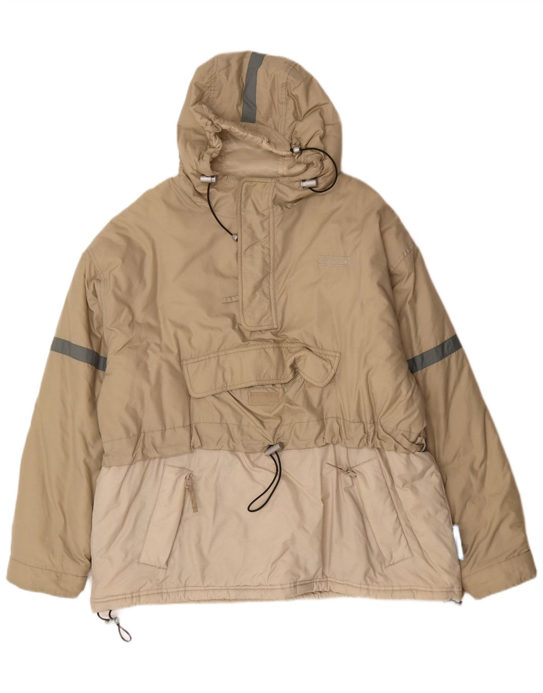 Giacca anorak da uomo con cappuccio Fishbone UK 40 Large Beige Colourblock Nylon