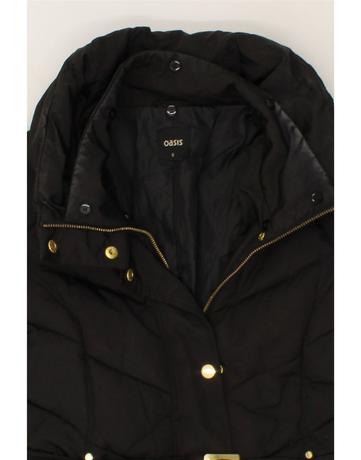 OASIS Womens Padded Jacket UK 10 Small Black Polyester Vintage Oasis and Second-Hand Oasis from Messina Hembry 