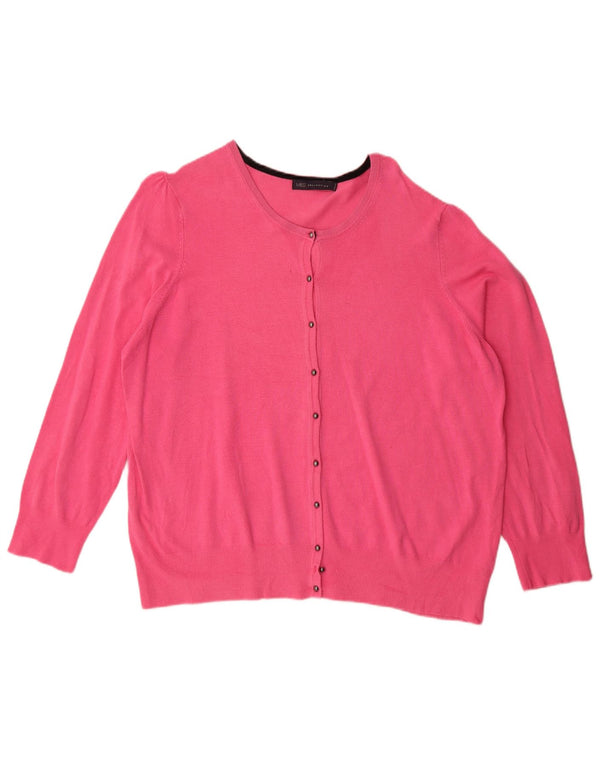 Maglione cardigan da donna Marks & Spencer UK 24 4XL Viscosa rosa