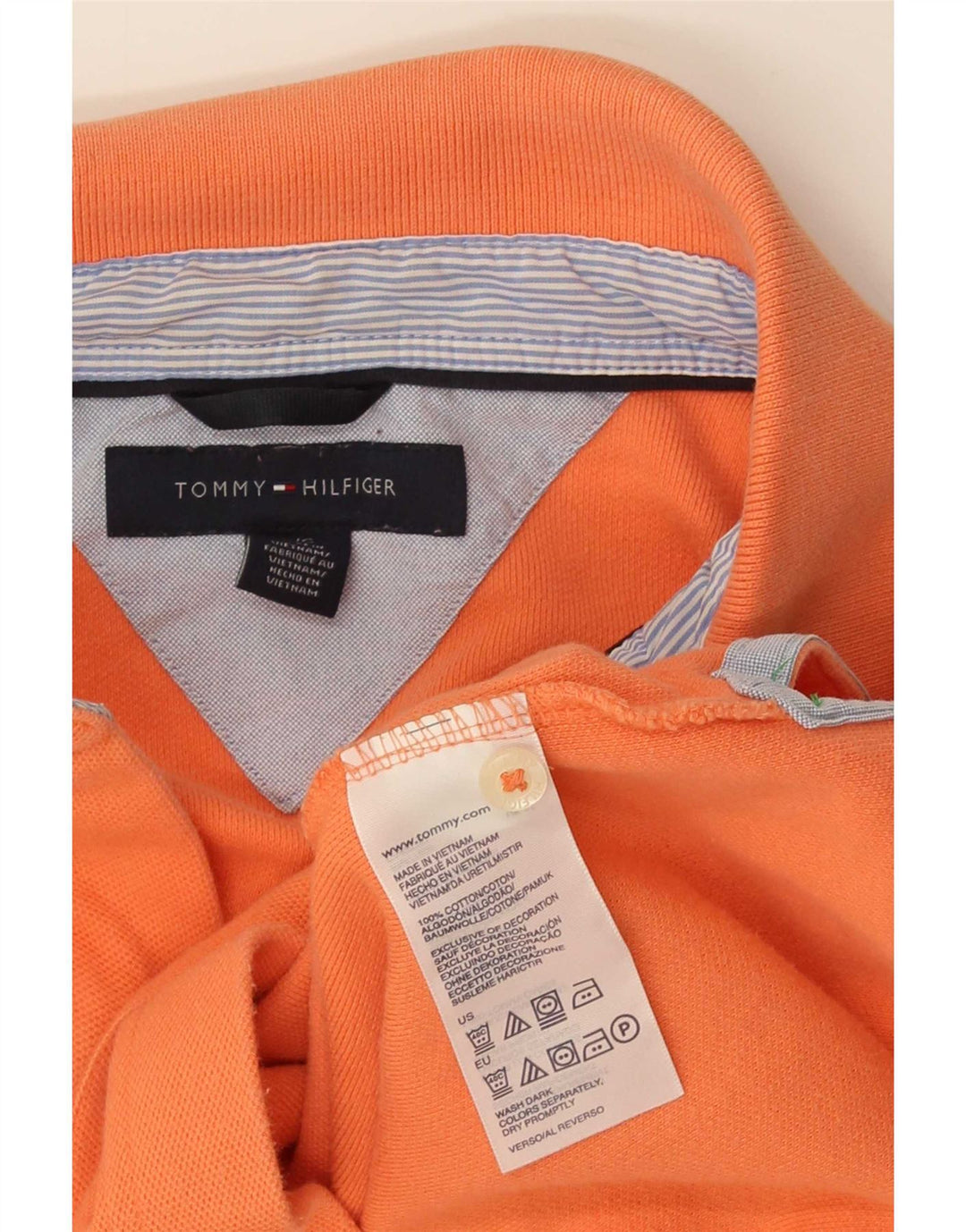 Polo da uomo Tommy Hilfiger grande in cotone arancione