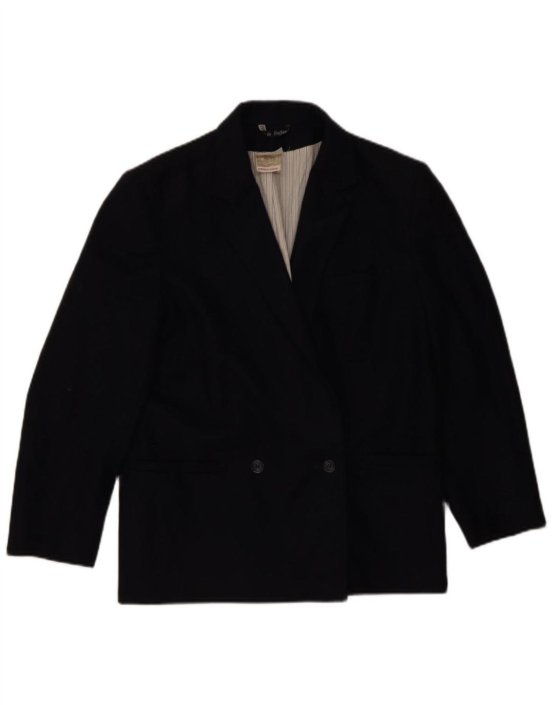 LAURA ASHLEY Giacca blazer doppiopetto da donna UK 14 Lana nera media