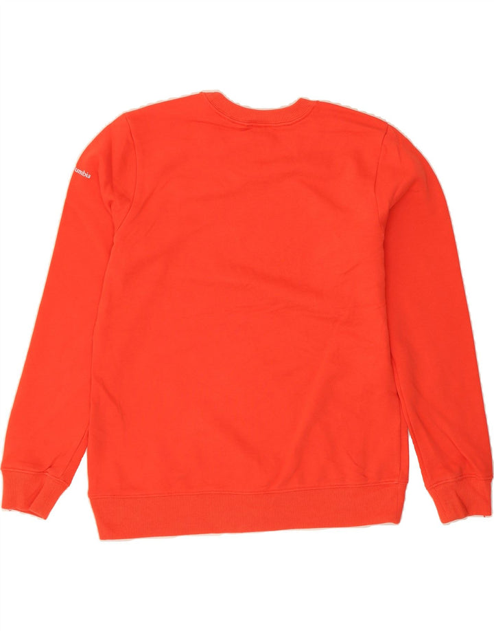 COLUMBIA Womens Graphic Sweatshirt Jumper UK 14 Medium Orange Cotton Vintage Columbia and Second-Hand Columbia from Messina Hembry 