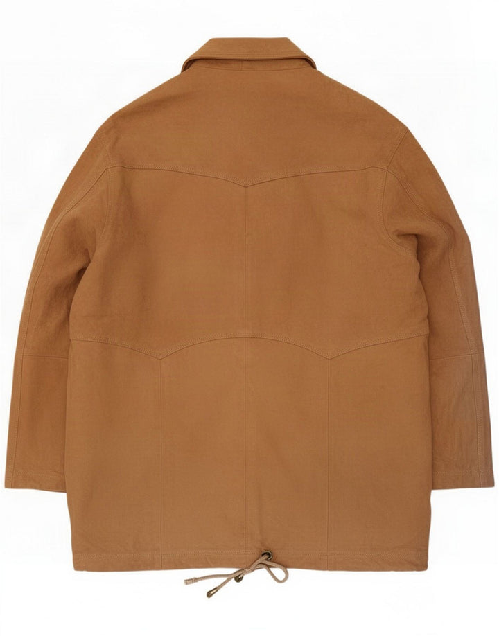 Yorn Soprabito oversize in pelle scamosciata da donna EU 40 Pelle marrone medio