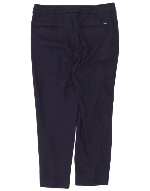 Pantaloni corti slim da uomo Massimo Dutti EU 38 Small W30 L25 Lana blu navy