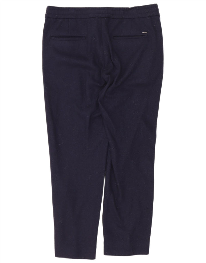 Pantaloni corti slim da uomo Massimo Dutti EU 38 Small W30 L25 Lana blu navy