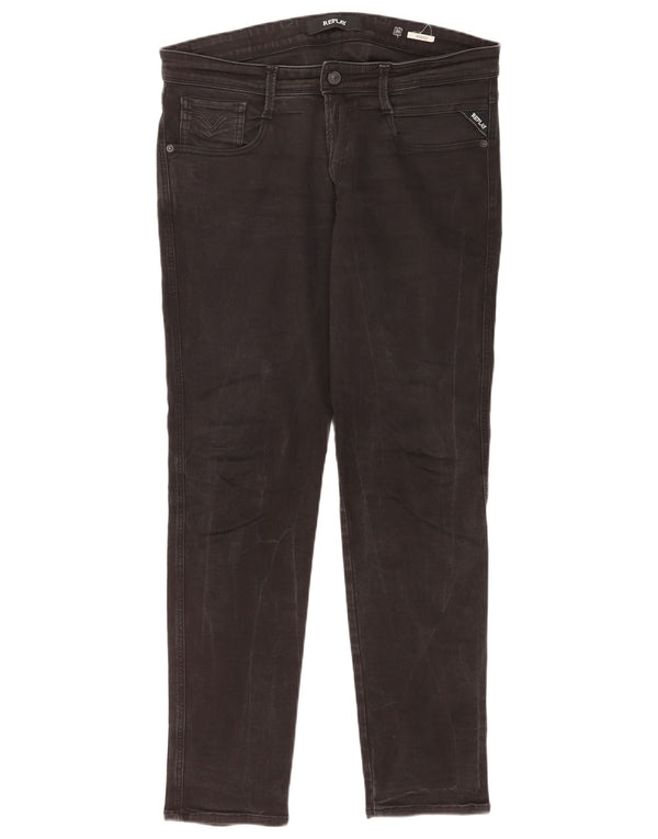 Replay Jeans Anbass Slim da Uomo W34 L32 Cotone Nero