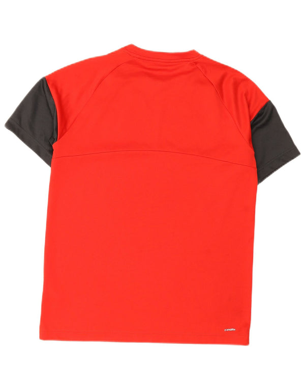 Maglietta Adidas Regular da ragazzo, 15-16 anni, in poliestere color block rosso