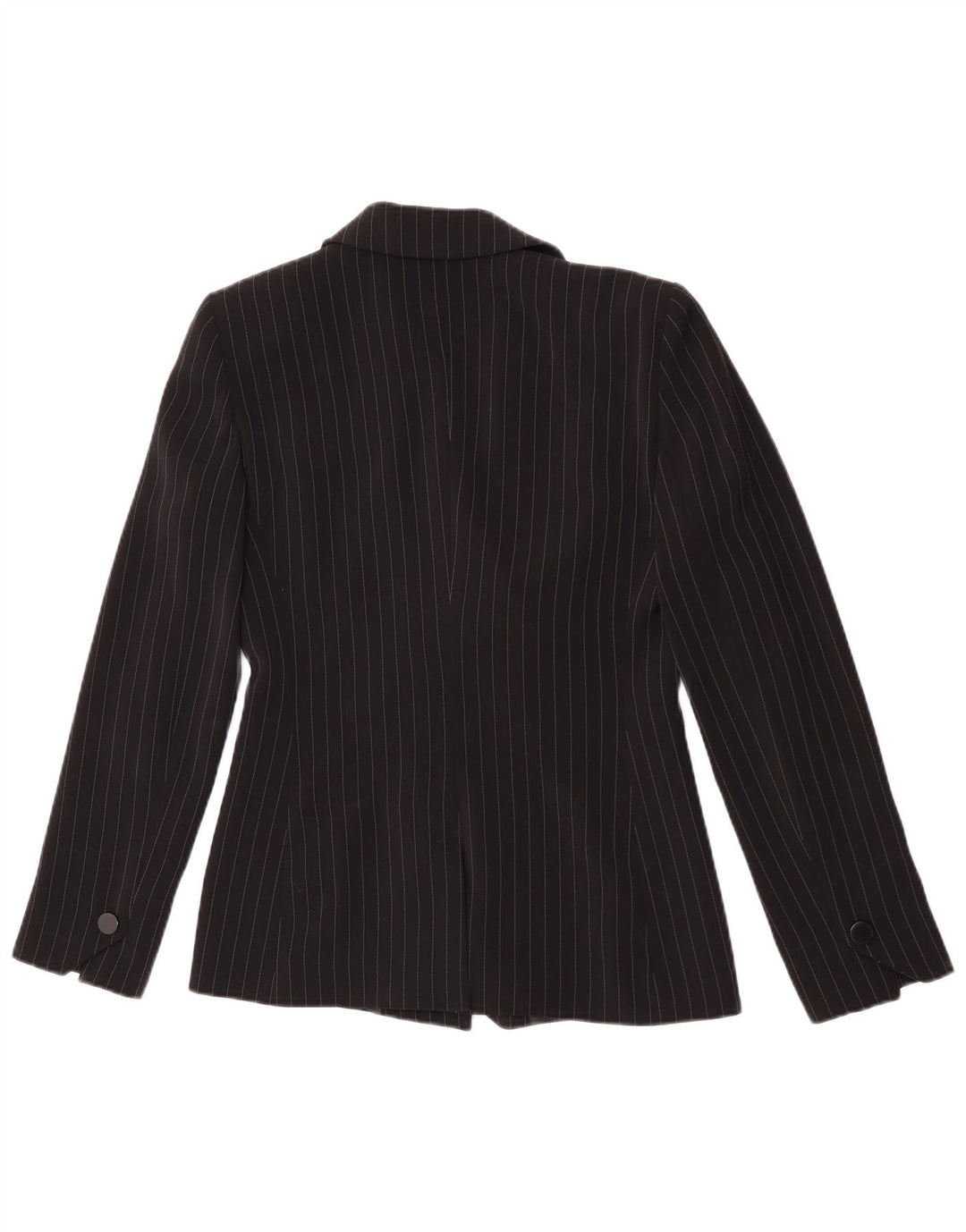 Giacca blazer da donna a 1 bottone Emporio Armani UK 8 piccolo gessato nero