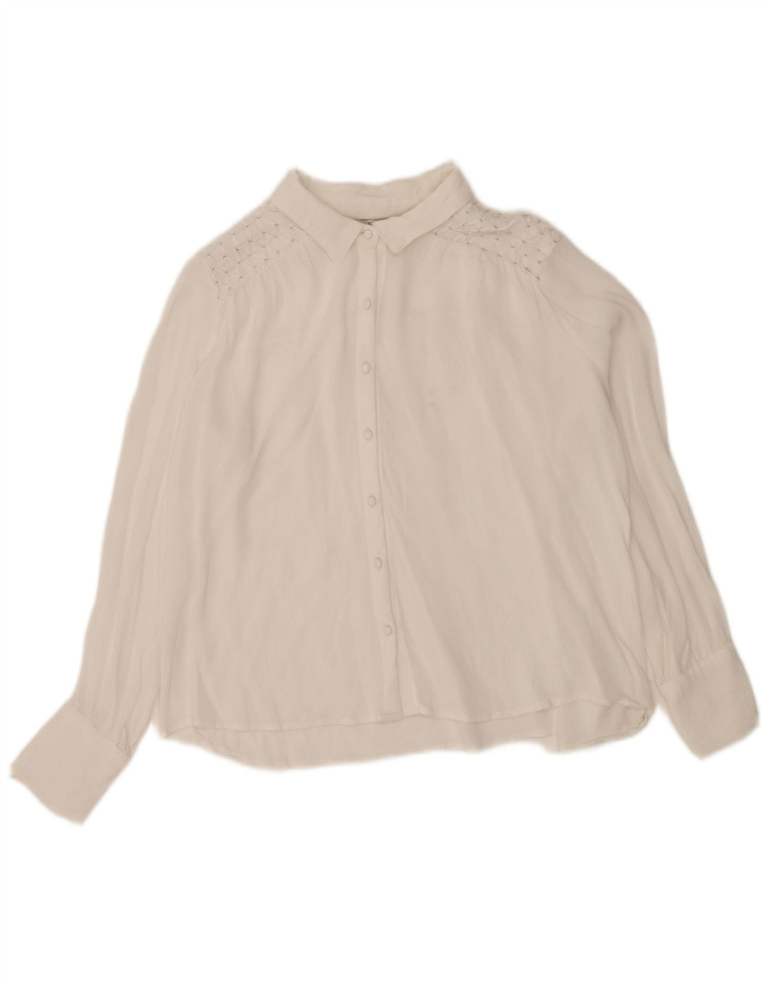 Camicia Zara da donna a maniche lunghe, vestibilità regolare, UK 12, colore bianco medio