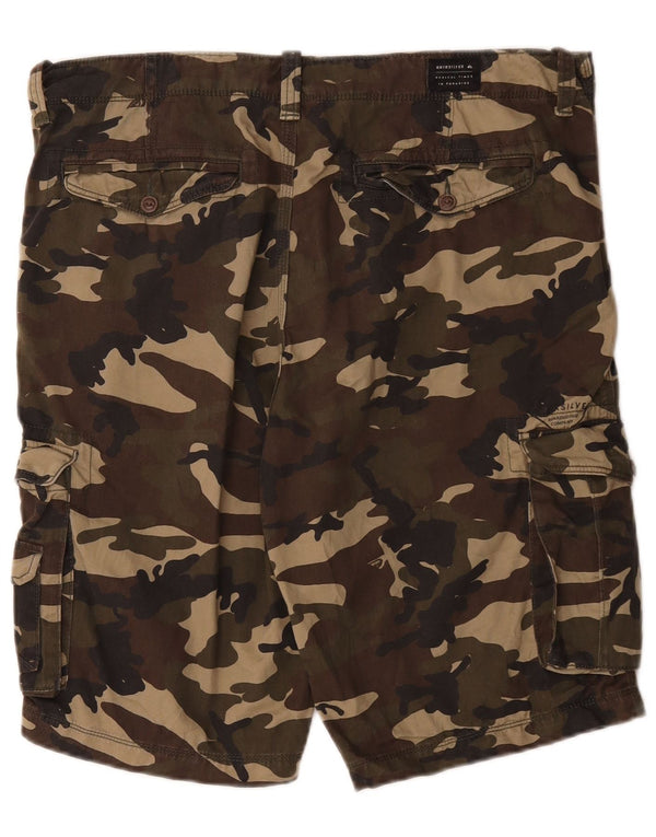 Quiksilver Mens Cargo Shorts W36 Large Khaki Camouflage Cotton