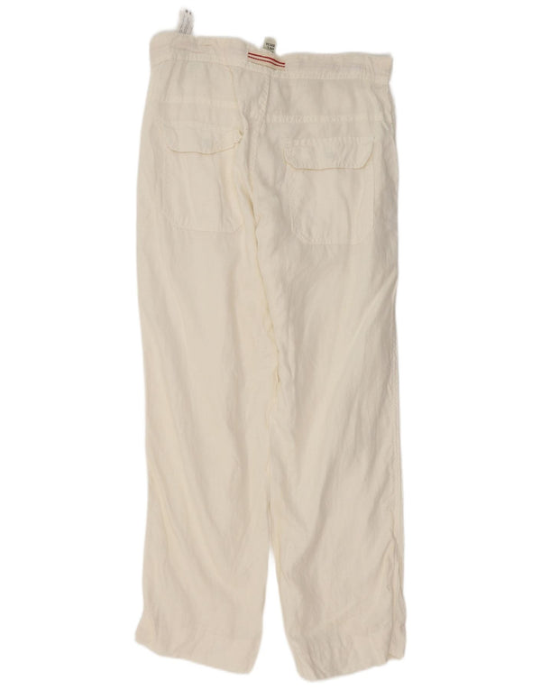 Pantaloni chino dritti da uomo Zara grandi W34 L30 lino bianco