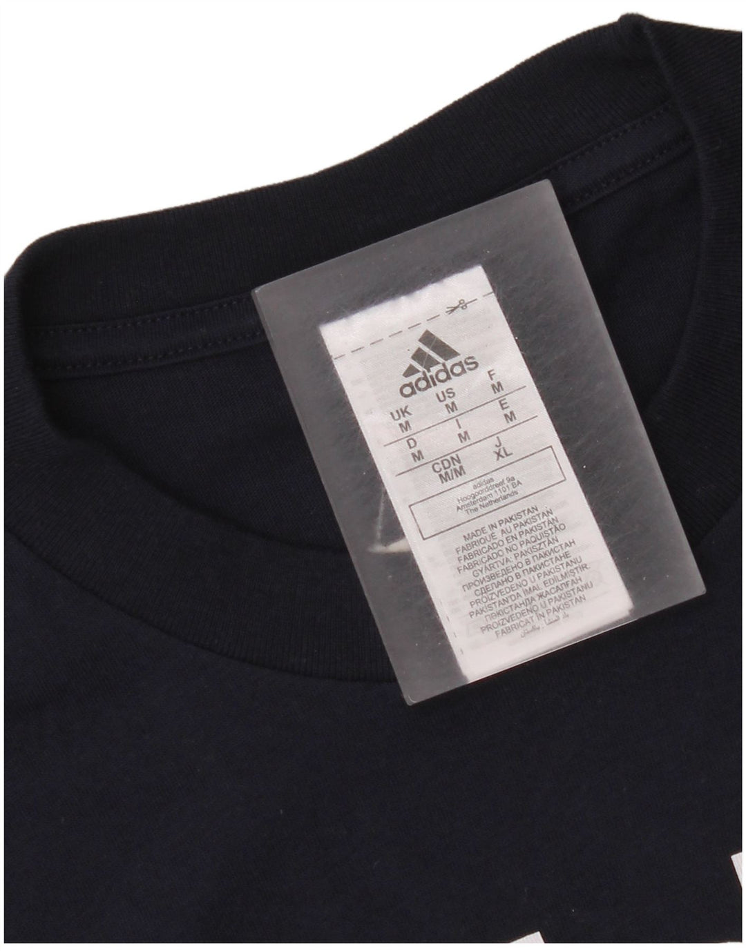 T-shirt grafica da uomo Adidas Top in cotone blu navy medio