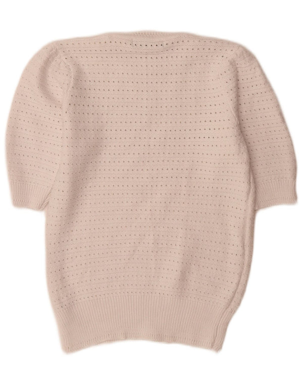 Maglione maglione girocollo da donna Marks & Spencer UK 10 piccolo bianco