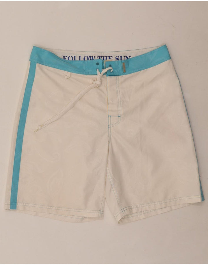 Pantaloncini da bagno da uomo Sundek Poliestere floreale bianco medio