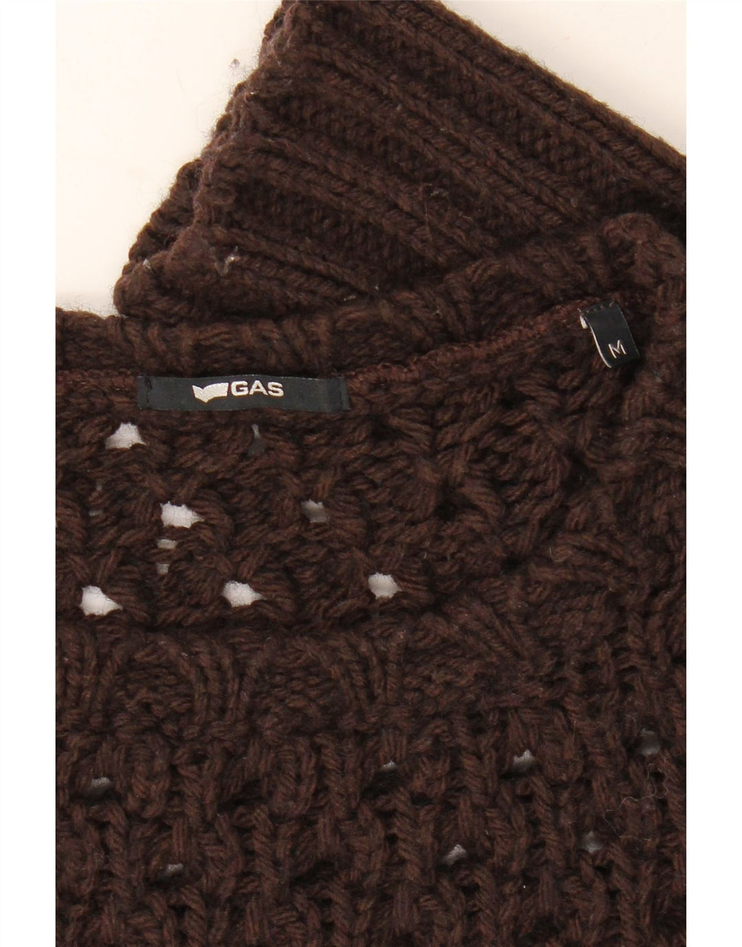 GAS Womens Boat Neck Jumper Sweater UK 14 Medium Brown Vintage Gas and Second-Hand Gas from Messina Hembry 