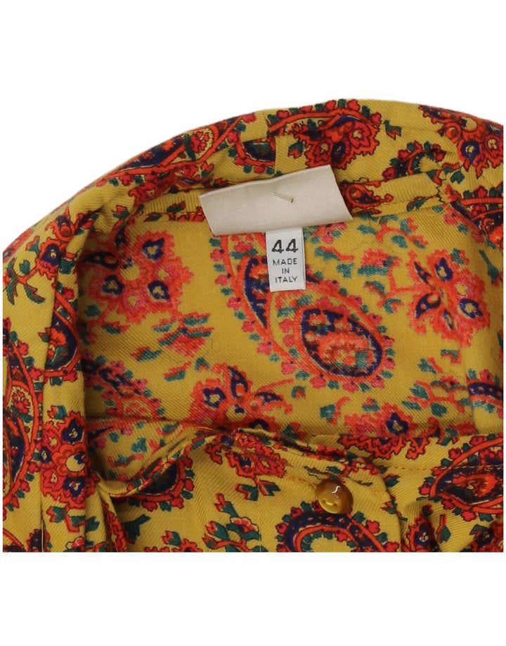 Byblos Camicetta da donna con cravatta sul davanti IT 44 Paisley giallo medio