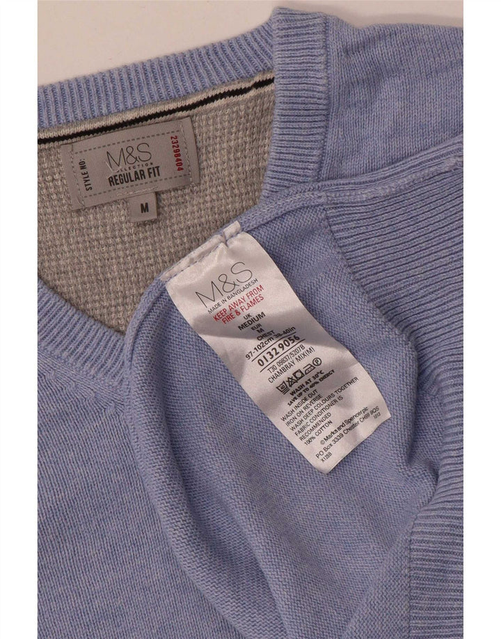 Canotta da uomo Marks & Spencer vestibilità regolare in cotone blu medio