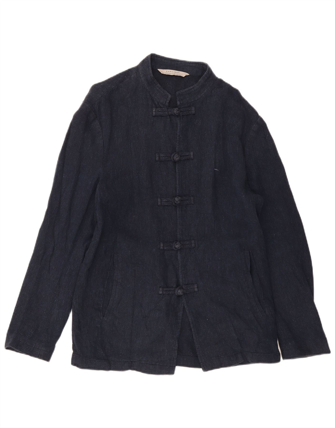 Borsone da uomo ZARA UK 38 Lino medio blu navy
