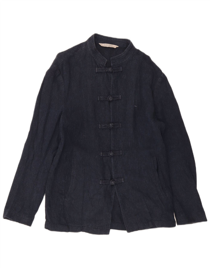 Borsone da uomo ZARA UK 38 Lino medio blu navy