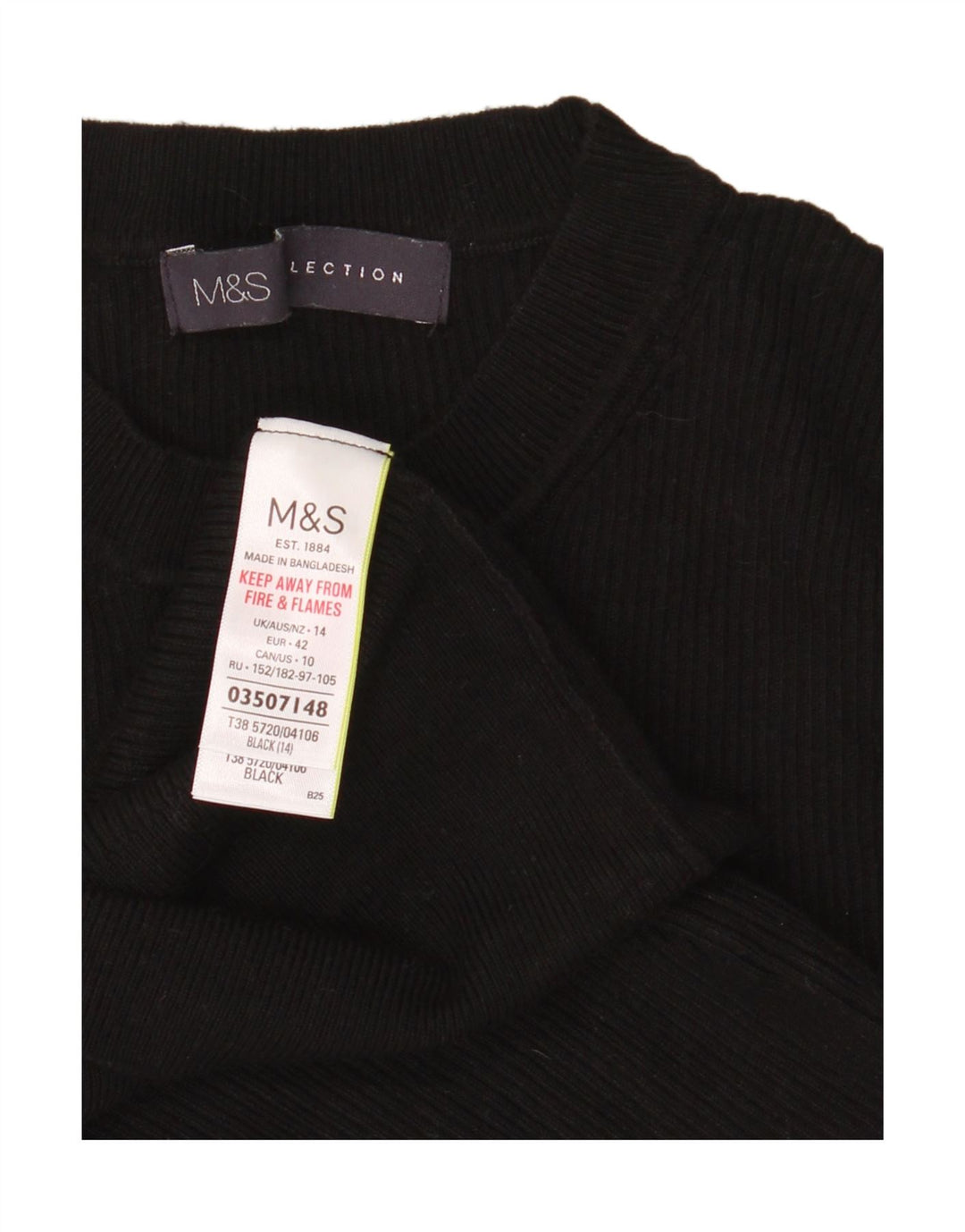 Canotta da donna Marks & Spencer UK 14 viscosa nera media
