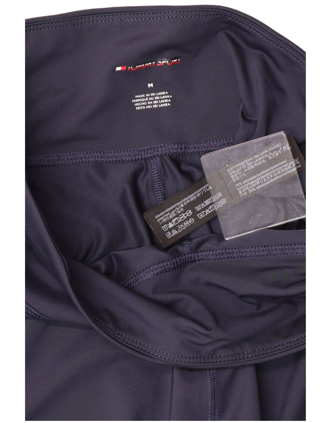 Leggings grafici da donna Tommy Hilfiger UK 12 poliestere medio blu navy