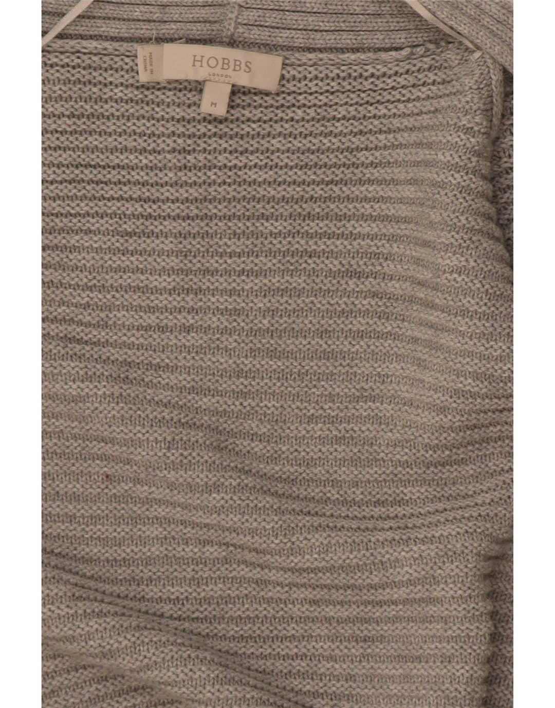 Maglione cardigan aperto da donna Hobbs UK 14 cotone grigio medio