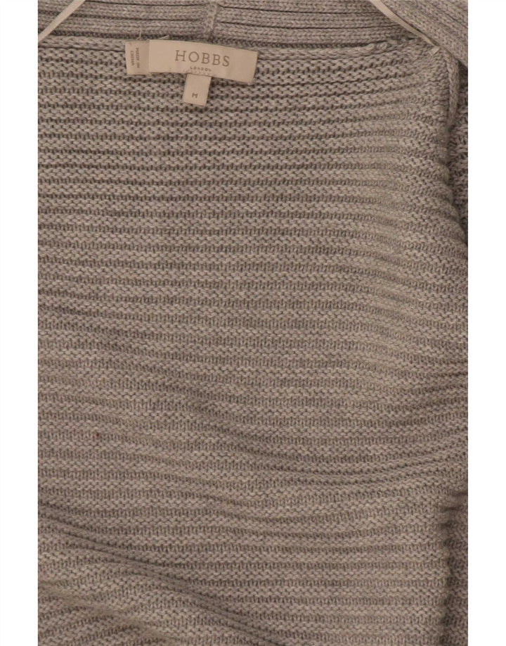 Maglione cardigan aperto da donna Hobbs UK 14 cotone grigio medio
