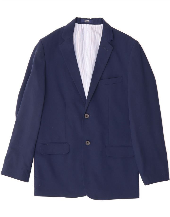 IZOD Boys 2 Button Blazer Jacket 15-16 Years Navy Blue Polyester Vintage Izod and Second-Hand Izod from Messina Hembry 