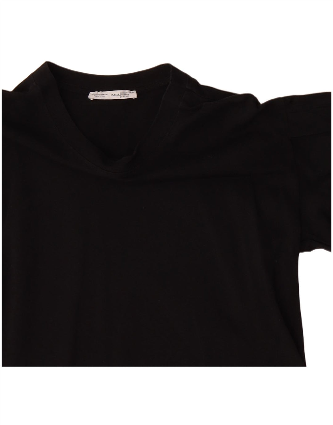 Top corto da donna Zara manica 3/4 UK 10 piccolo cotone nero