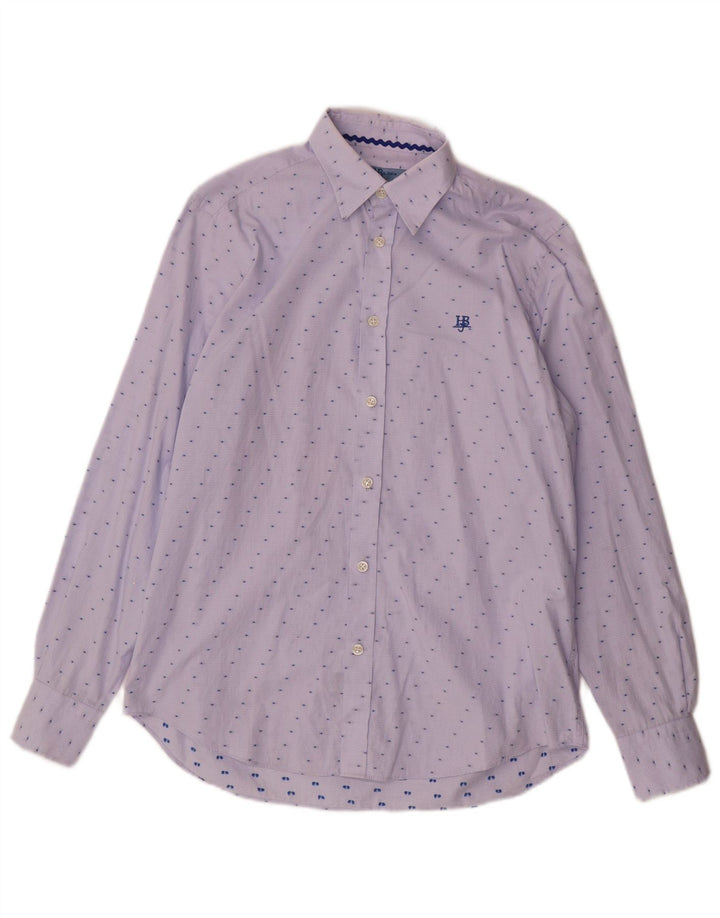 Camicia da uomo Harmont & Blaine in cotone maculato blu medio