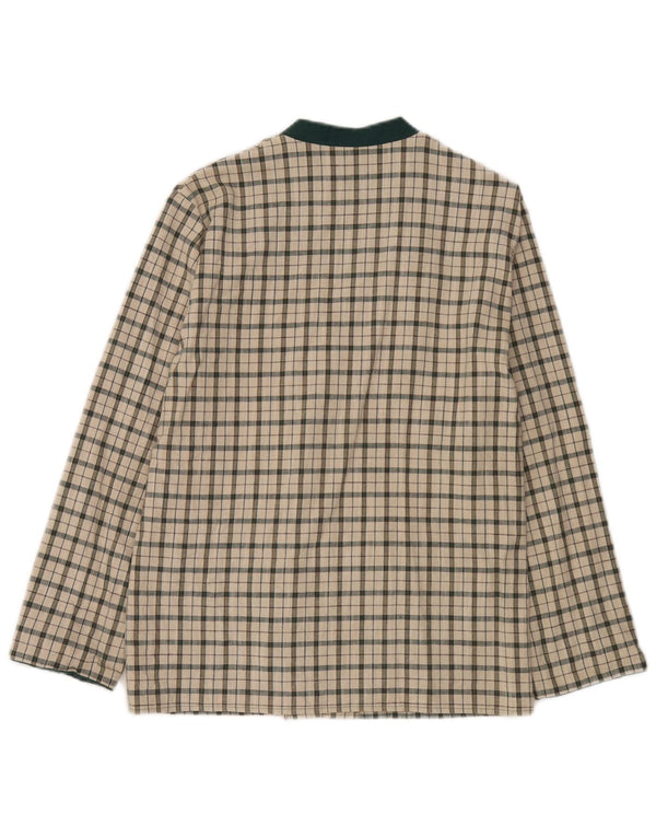 Giacca blazer doppiopetto vintage da donna EU 38 medio bianco sporco a quadri