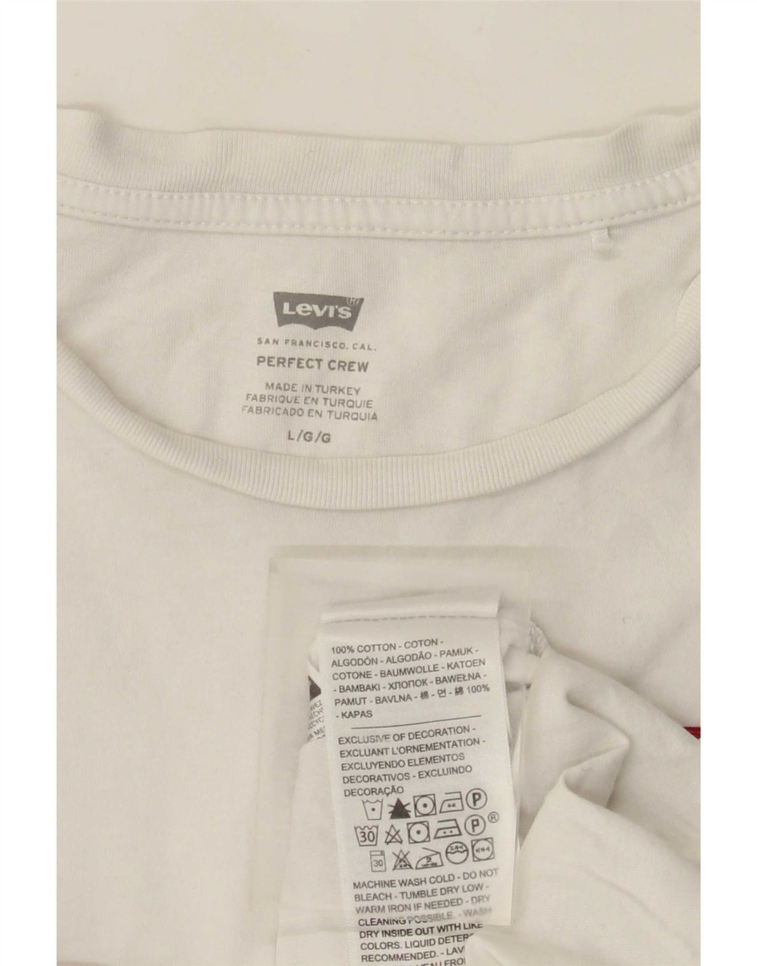 T-shirt da donna Levi's Top UK 16 Large4 Cotone bianco