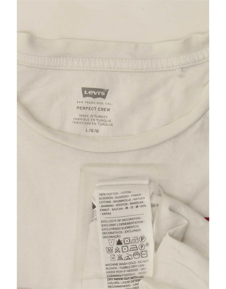 T-shirt da donna Levi's Top UK 16 Large4 Cotone bianco