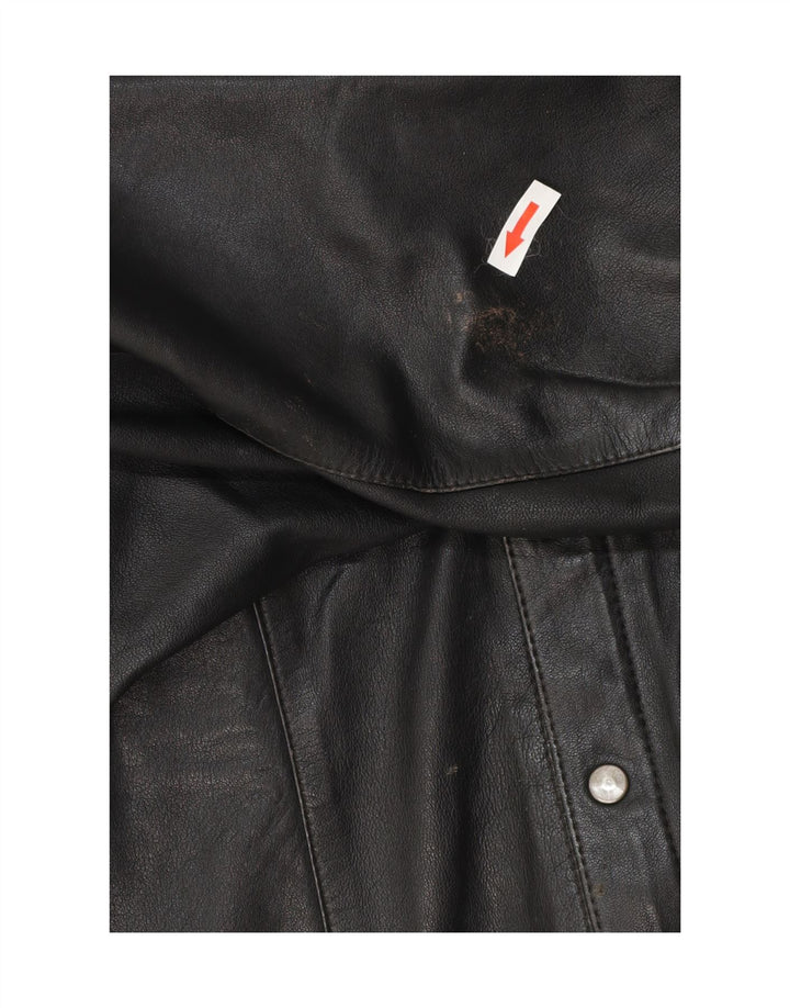 Giacca in pelle vintage da uomo UK 38 media nera